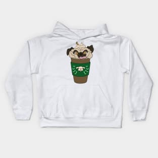 Coffee Pug Kids Hoodie